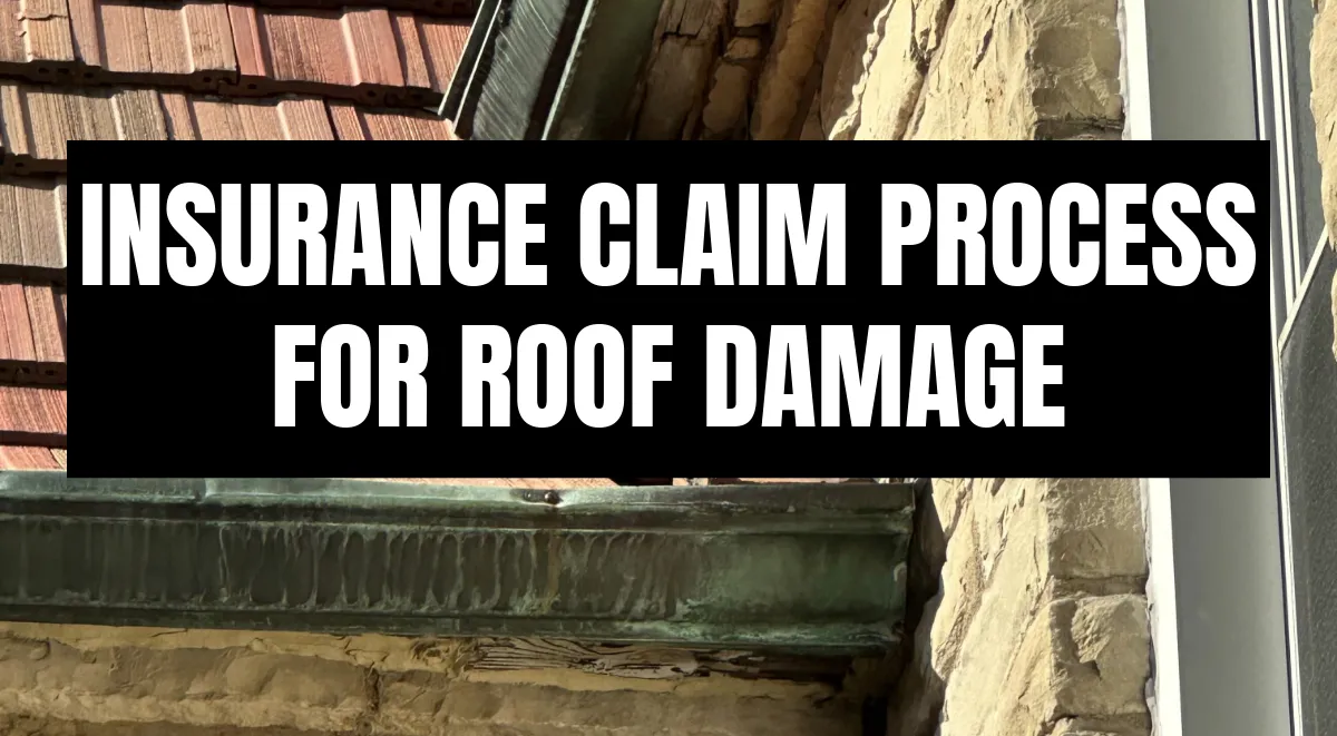Insurance claim process for roof damage - St. Louis roofing company guide with tile roof and stone building detail