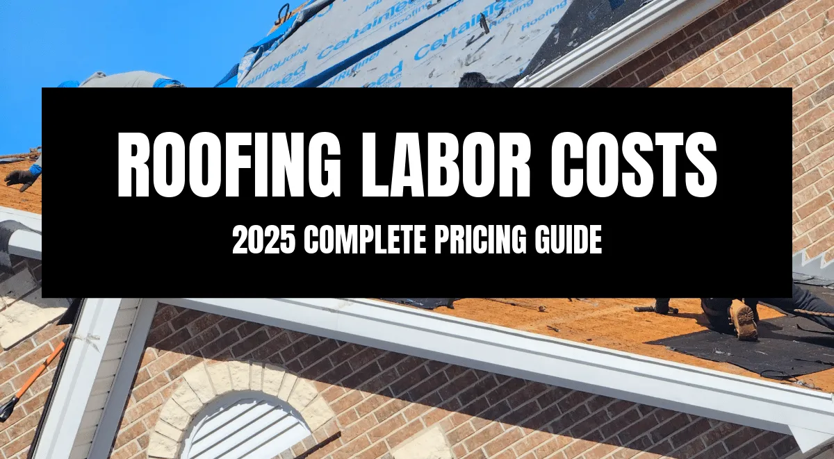 Roofing labor costs 2025 complete pricing guide with roofers installing shingles on brick home in St. Louis